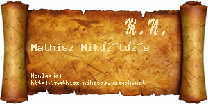 Mathisz Nikétás névjegykártya